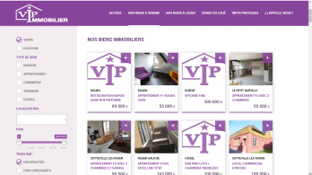 Agence VIP immobilier Site catalogue, outils de calcul de prêt, flou géographique des biens
